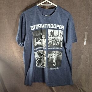 Star Wars Stormtrooper What I Really Do Humourous Heather Blue Graphic Tee VG XL